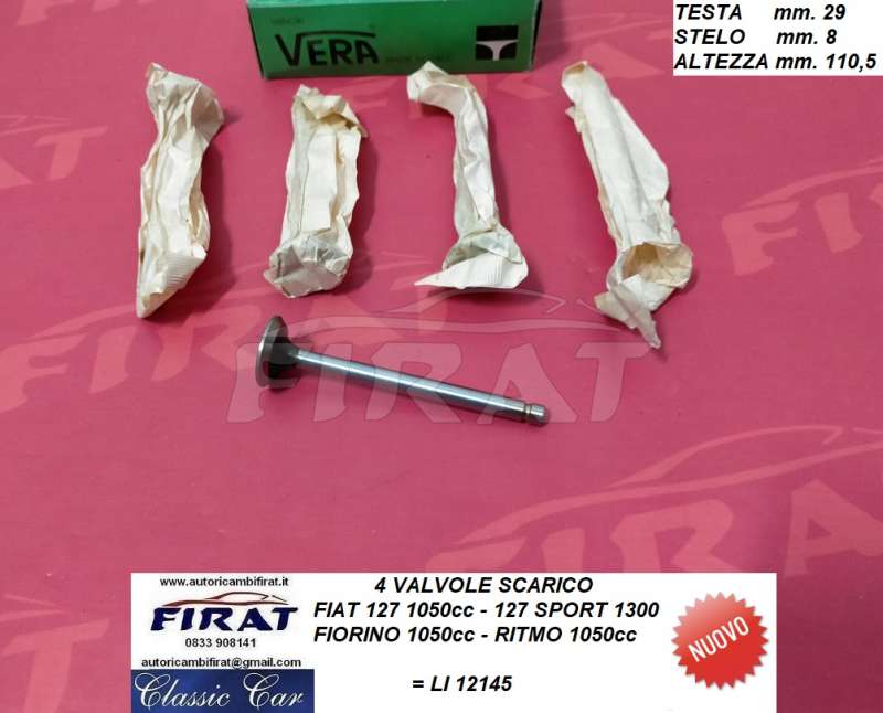 VALVOLE SCARICO FIAT 127 1050 - FIORINO (12145)